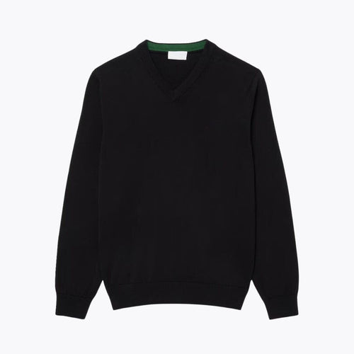Monochrome Cotton V-Neck Sweater