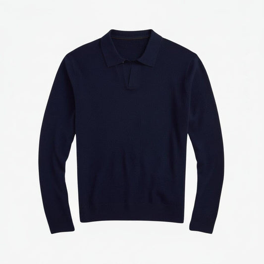 Wool Johnny-Collar Sweater