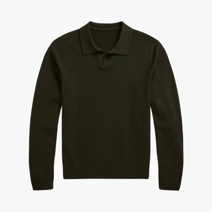 Wool Johnny-Collar Sweater