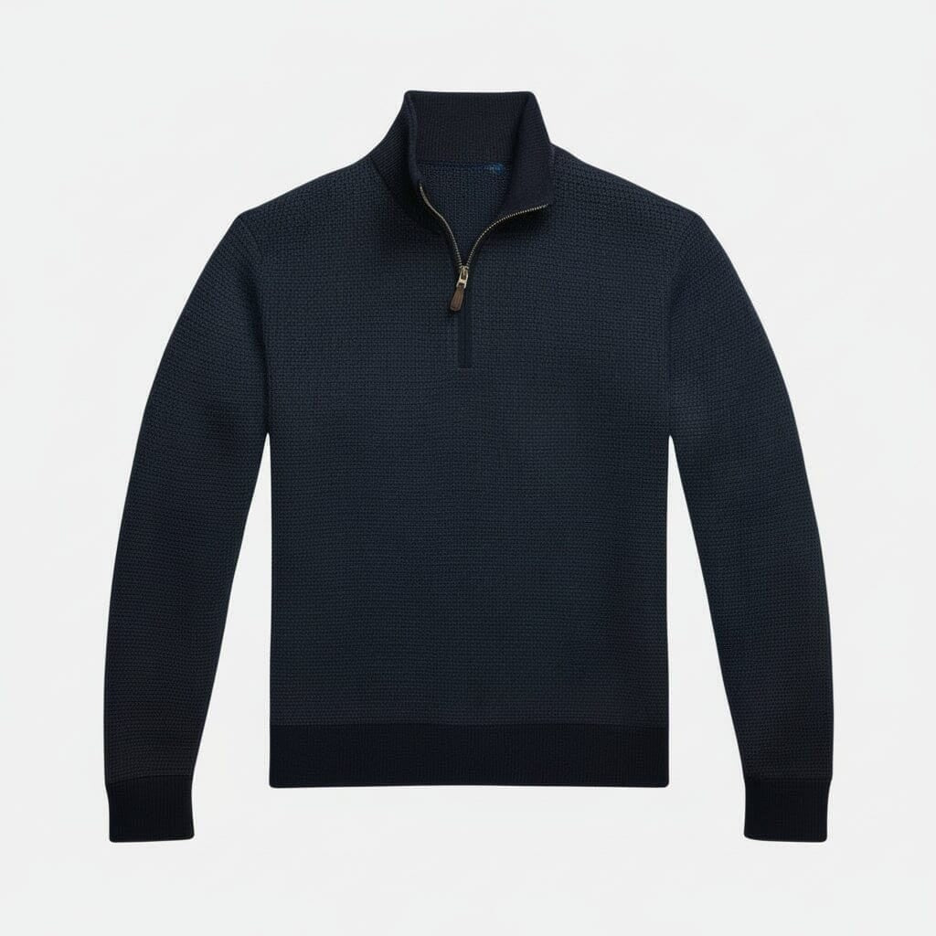 Washable Wool Quarter-Zip Sweater