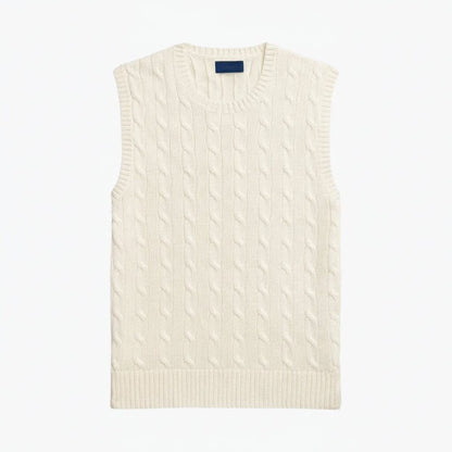 Cable-Knit Cotton Sweater Vest
