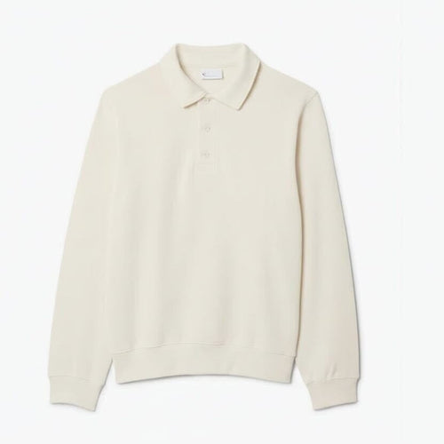 Ribbed Cotton Polo Collar Sweatshirt